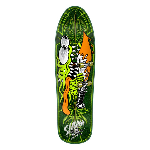 Santa Cruz Meek Pinistripe Slasher Green Pro 9.23" Skateboard Deck