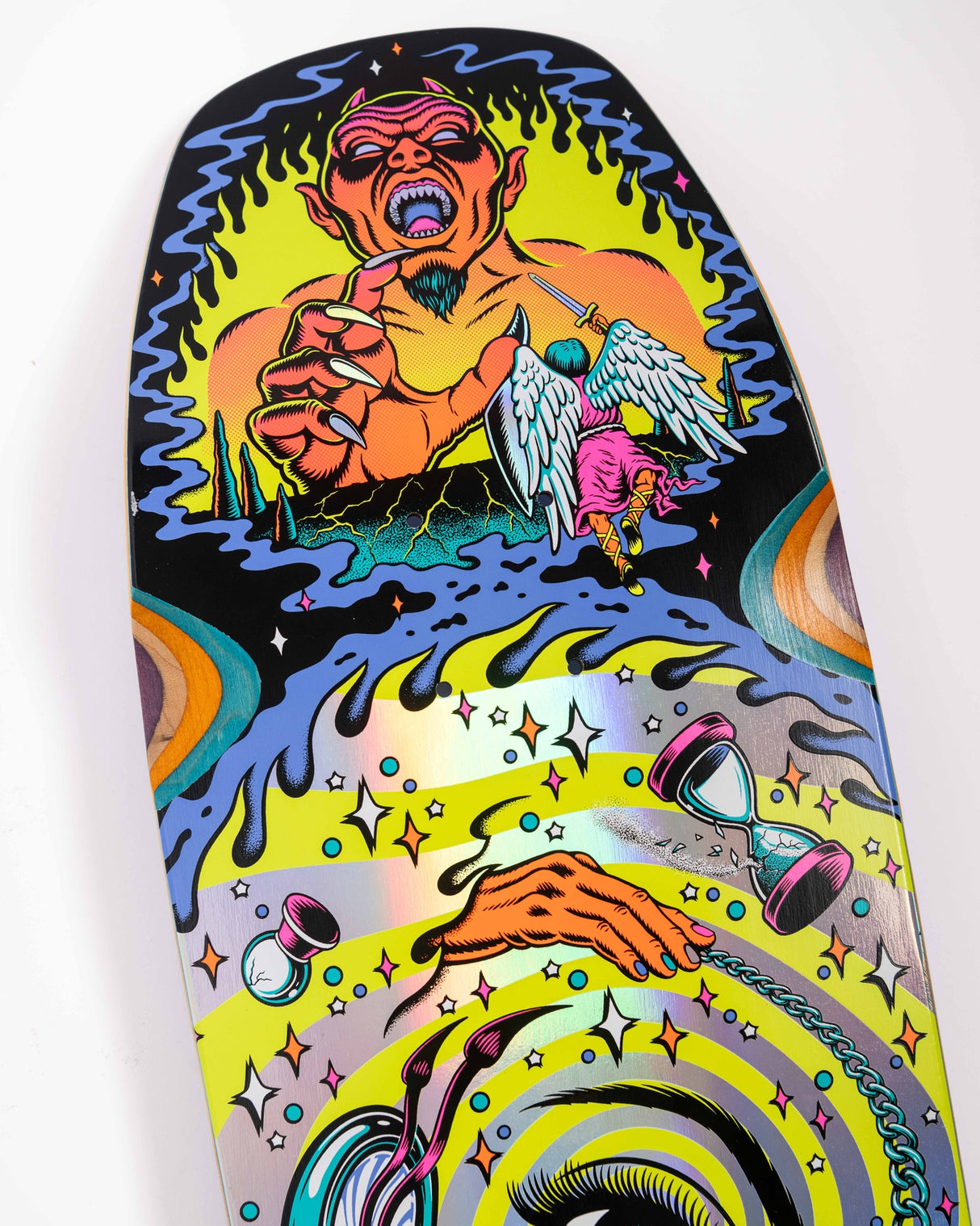 Santa Cruz Delfino Pinball Vision Pro Shaped 9.14" x 31.50" Skateboard Decks