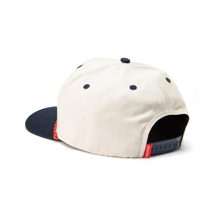 Seager Branded Cream Navy Snapback Hat