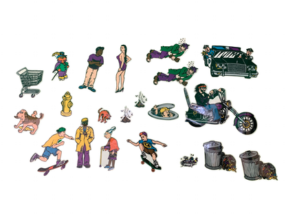 Prime Stick-O-Rama Assorted Stain 9.5" Classic Skateboard Deck with Stickers