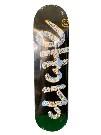 Cliche Maps Black/Multi 8.25" Classic Skateboard Deck