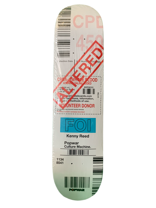 Popwar Kenny Reed Blood Drive Slip 7.75" Classic Skateboard Deck