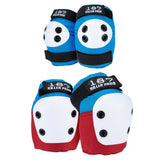 187 Killer Pads Combo Pack Knee & Elbow L/XL Red White Blue Pads Set