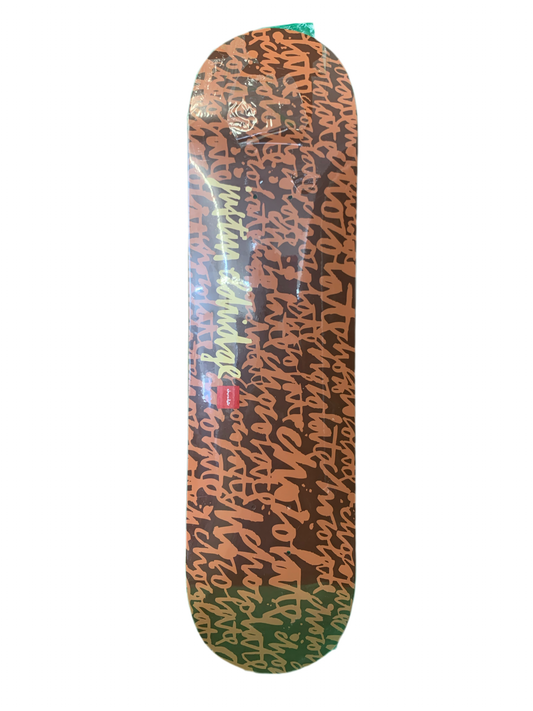 Chocolate Justin Eldridge Script Pattern 8" Classic Skateboard Deck
