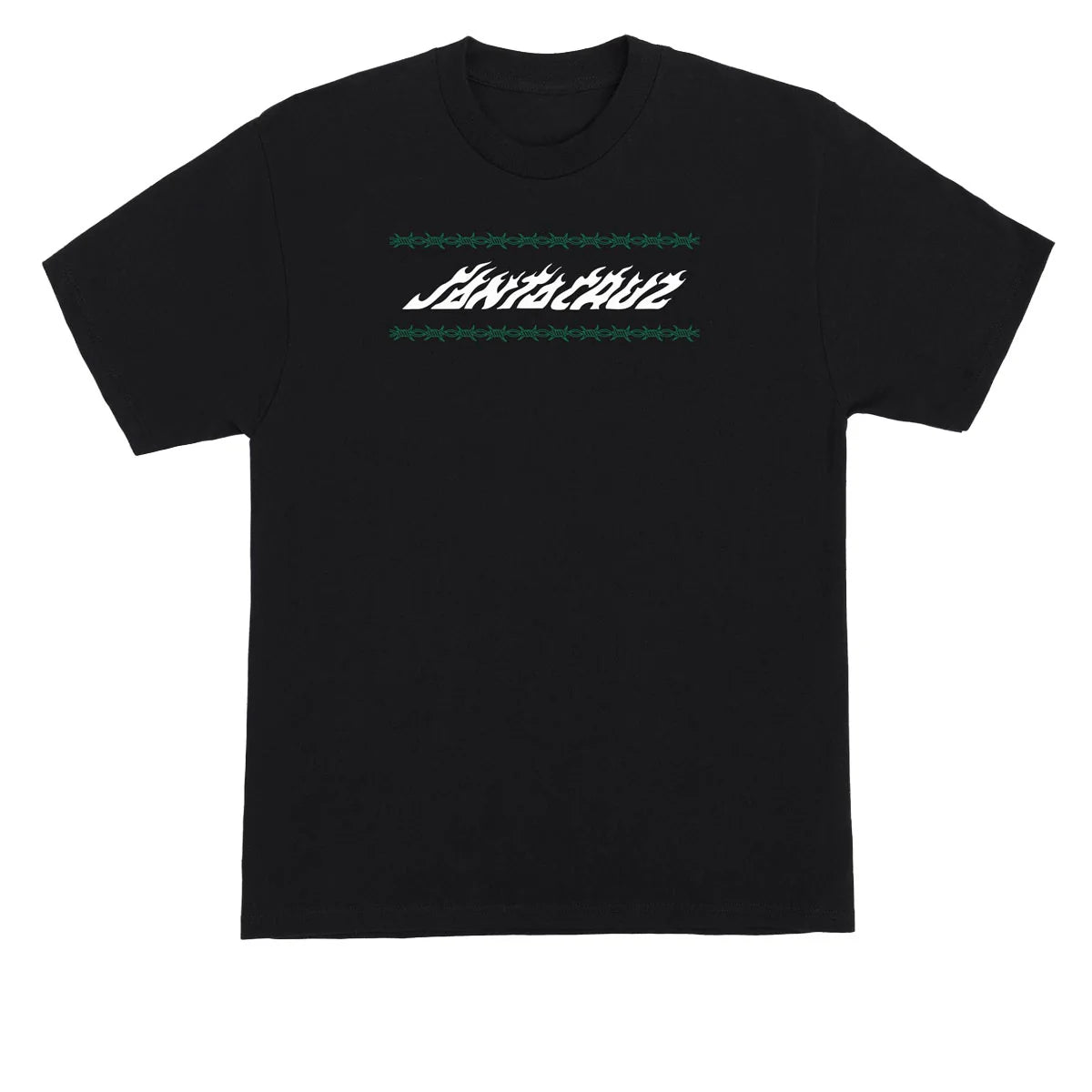 Santa Cruz Wired Flame Dot Crackle Black Heavyweight S/s Shirt