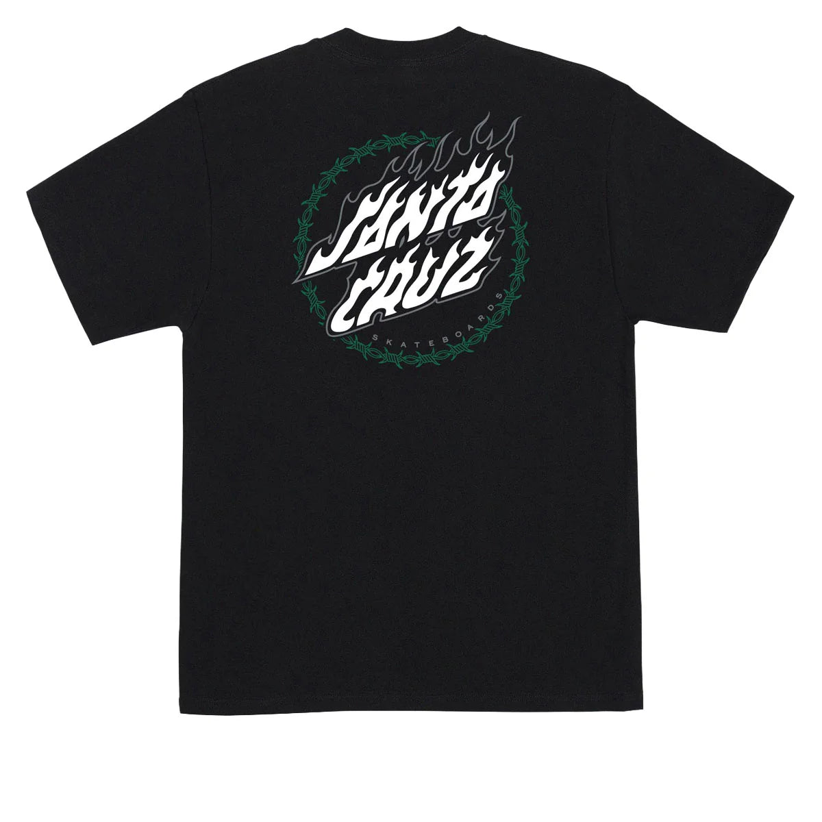 Santa Cruz Wired Flame Dot Crackle Black Heavyweight S/s Shirt