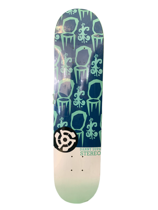 Stereo Danny Supa Saints Green/Blue 7.5" Classic Skateboard Deck