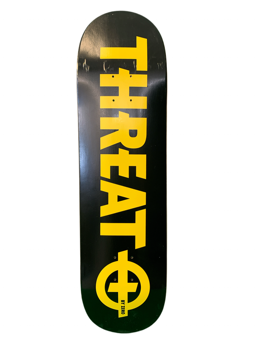 Threat Skateboards by Zero Black/Yellow 8.4" Classic Skateboard Deck