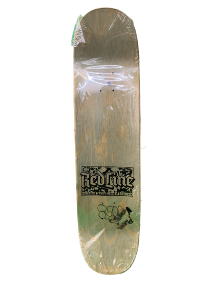 Redline Logo White/Black 8.5" Classic Skateboard Deck