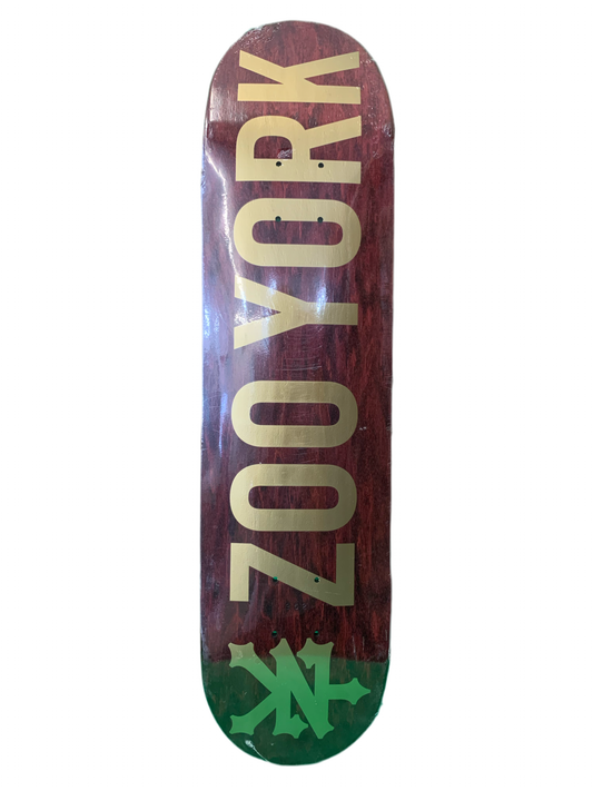 Zoo York Brand Logo Gold/Maroon 7.75" Classic Skateboard Deck