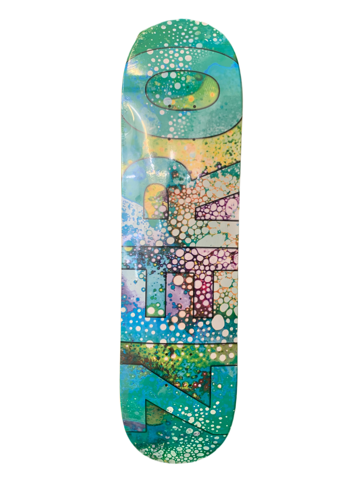 Zero Team Letters And Bubbles Blue/Yellow 8.25" Classic Skateboard Deck