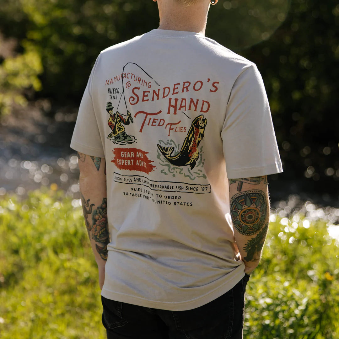 Sendero Hand Tied Flies Sand S/s Shirt