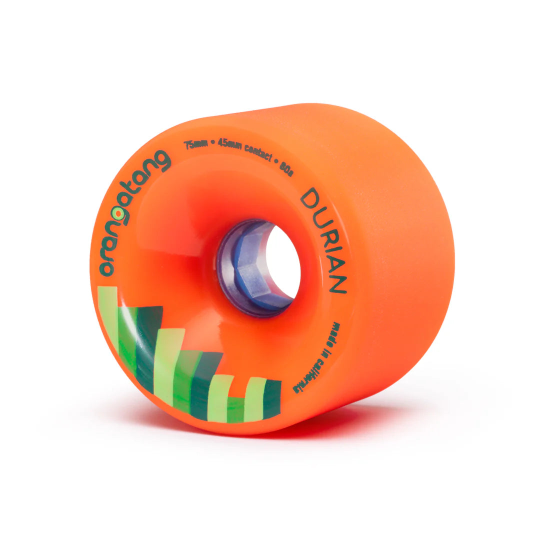 Orangatang Durian Orange 75mm 80a Longboard Wheels