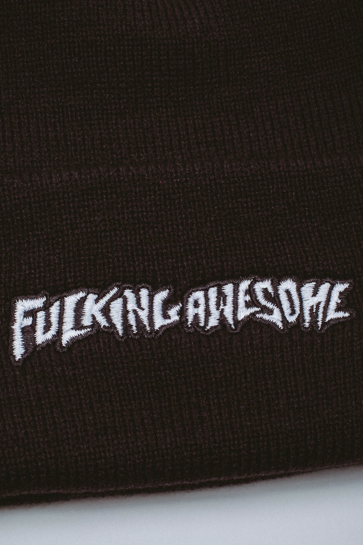 Fucking Awesome Little Stamp Embroidered Black Cuff Beanie