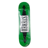 Stereo Arrows Green White Black Size 8.125" Vintage NOS Deck