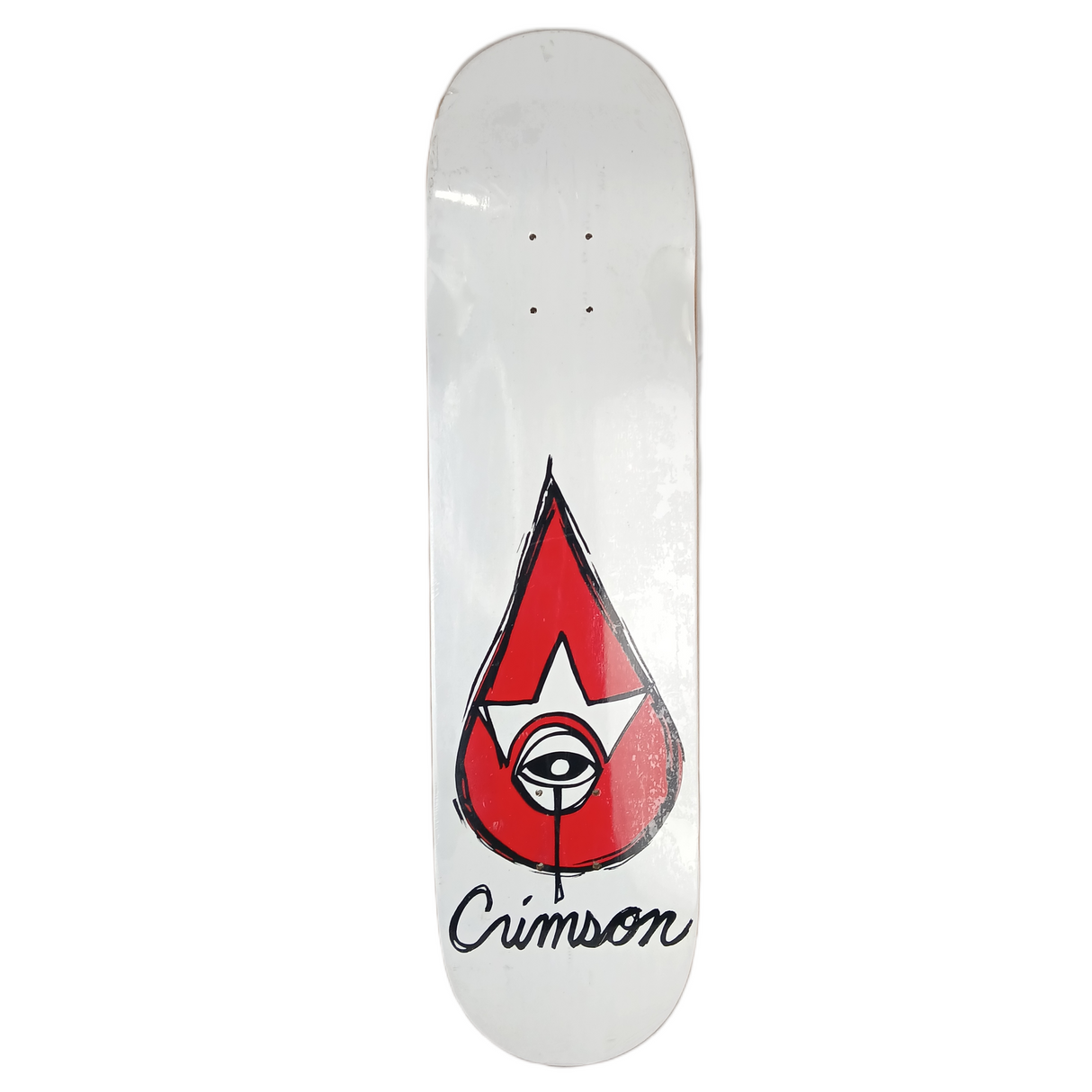 Crimson Kris Markovich Blood Drop Eye Black White Red Size 8.0" Vintage NOS Deck