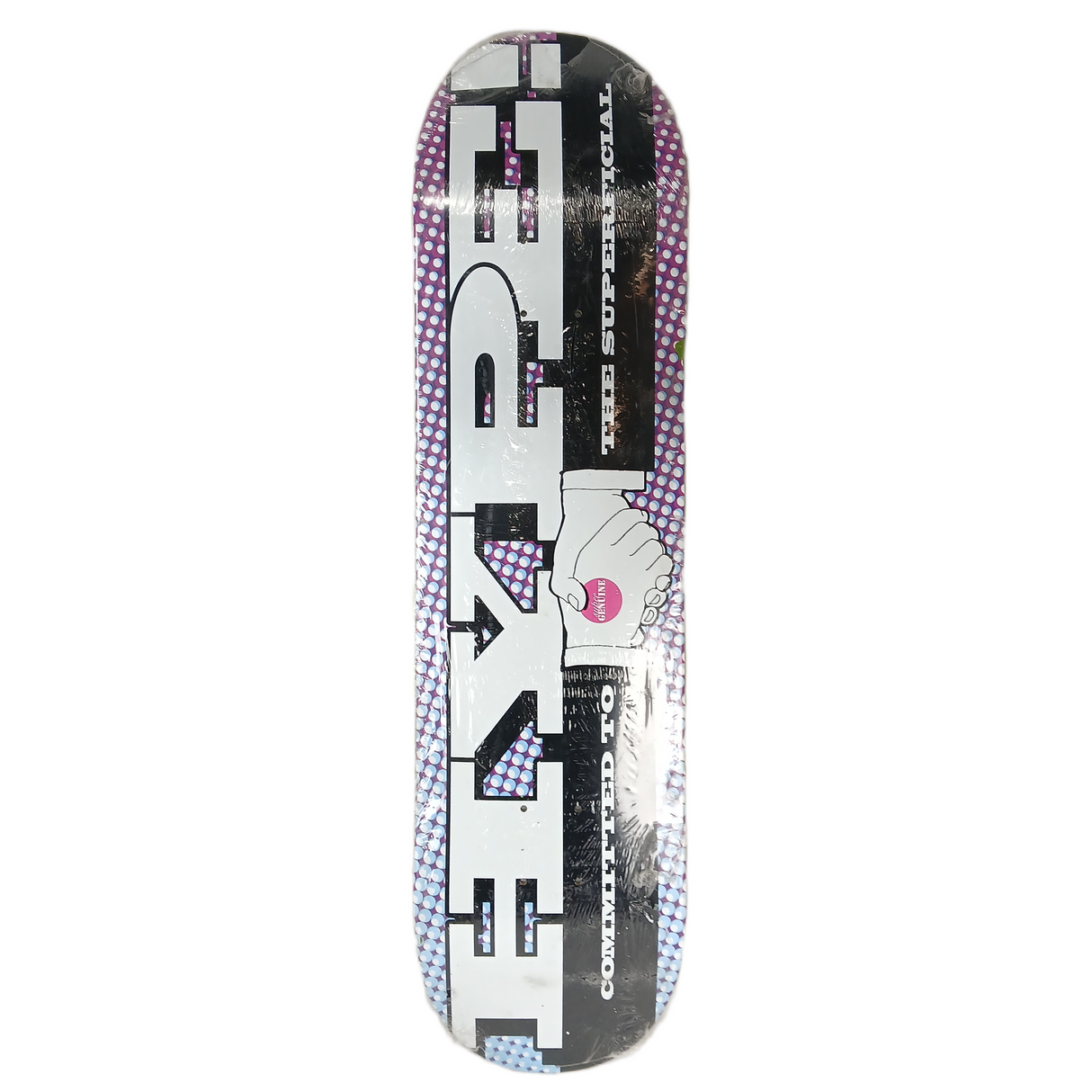 Hype Superficial Purple Polka Dots Black White Size 8.125" Vintage NOS Deck