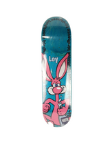 Birdhouse David Loy Rabbit Turquoise Woodgrain Black Pink Size 8.375 Vintage NOS Deck