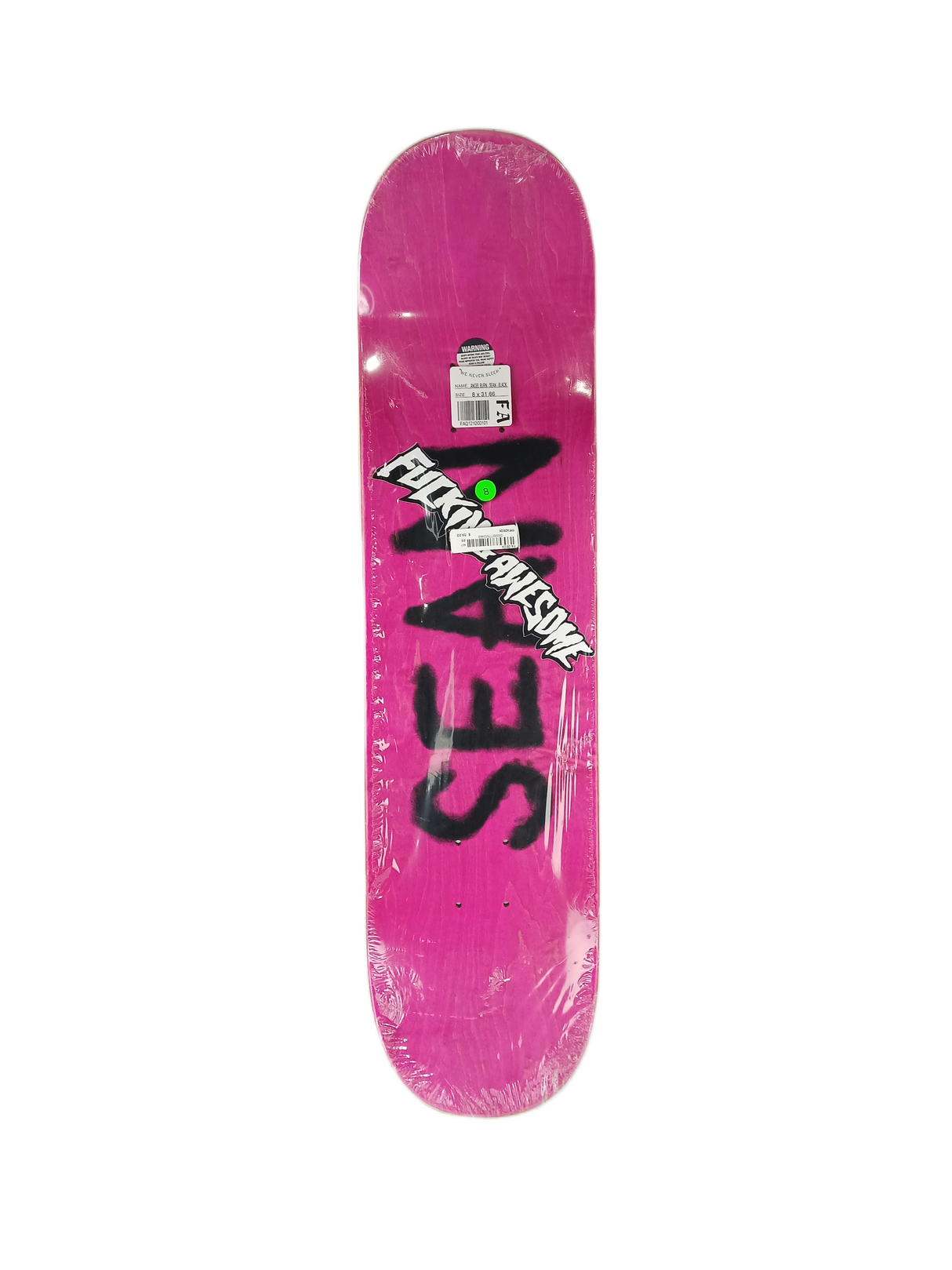 Fucking Awesome Sean Pablo Angel Burn Black Multi Size 8.0" Vintage NOS Deck