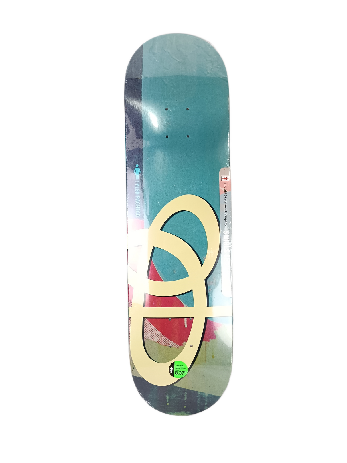 Girl Tyler Pacheco Swirl Series Andy Jenkins 30 Years Raised Embossed Graphic Blue Multi Size 8.25" Vintage NOS Deck