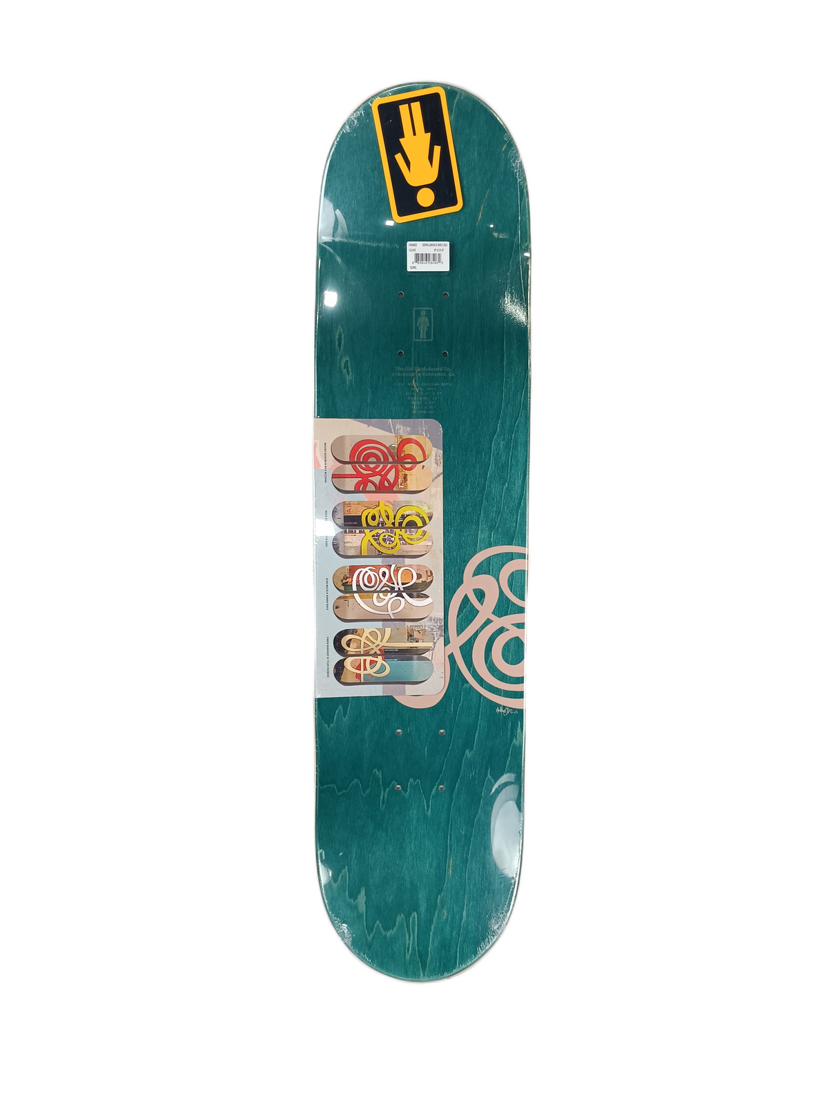 Girl Breana Geering Swirl Series Andy Jenkins 30 Years Raised Embossed Graphic Multi Red Size 8" Vintage NOS Deck