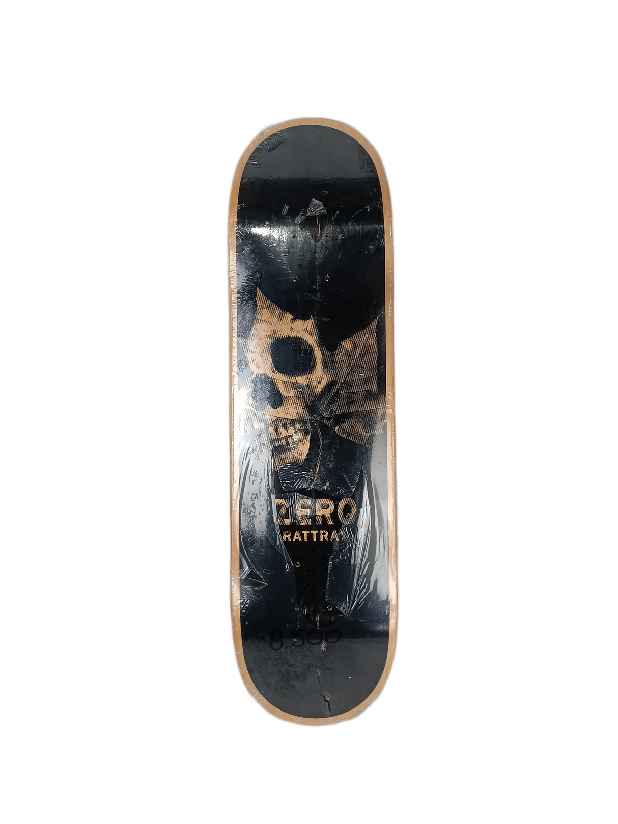Zero John Rattray Leaf Skull Black Brown Size 8.5" Vintage NOS Deck
