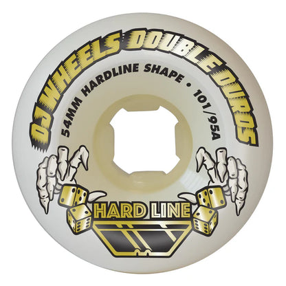 OJ Doube Duro White Hardline 101a/95a 54mm Wheels