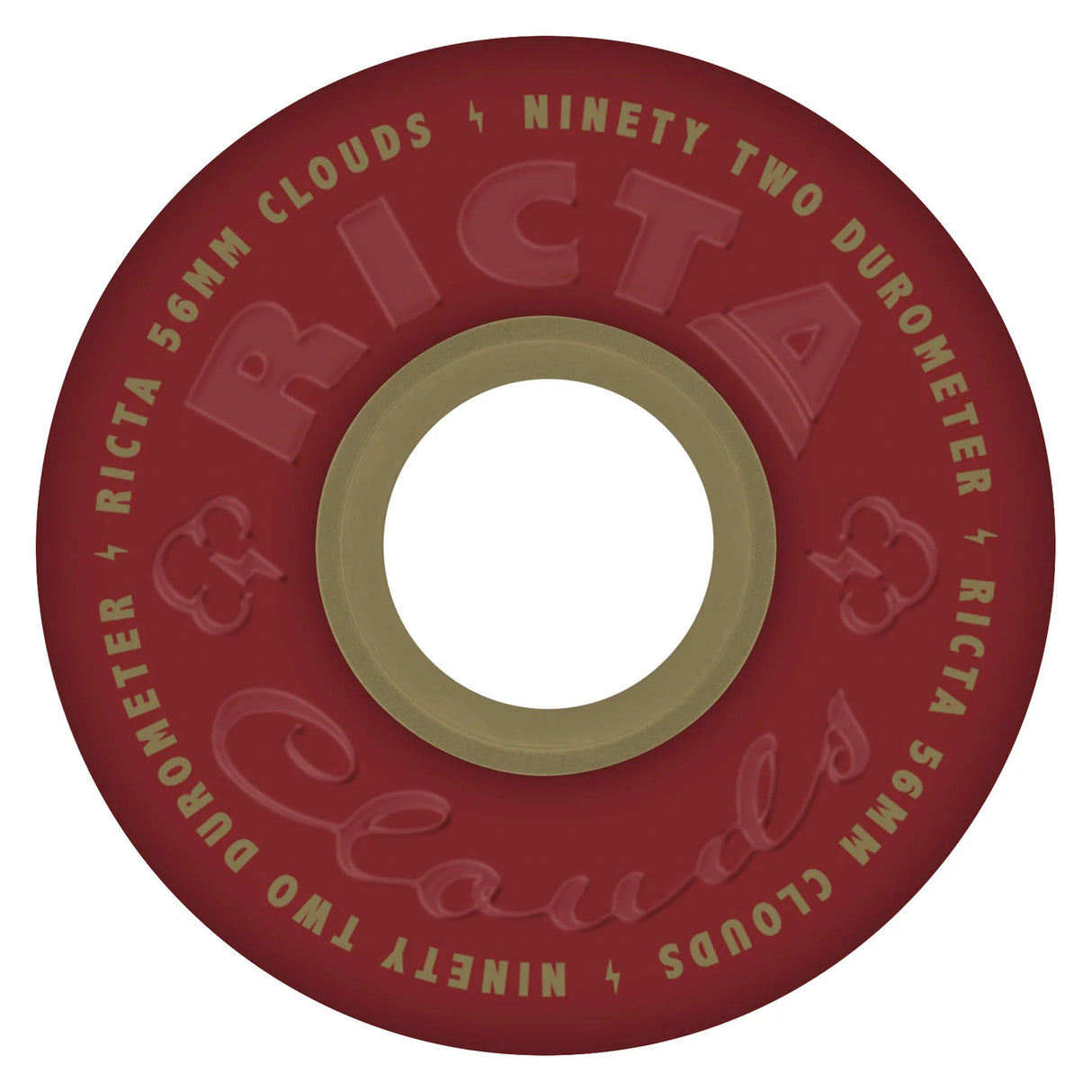 Ricta Clouds Maroon Gold 92a 56mm Skateboard Wheels