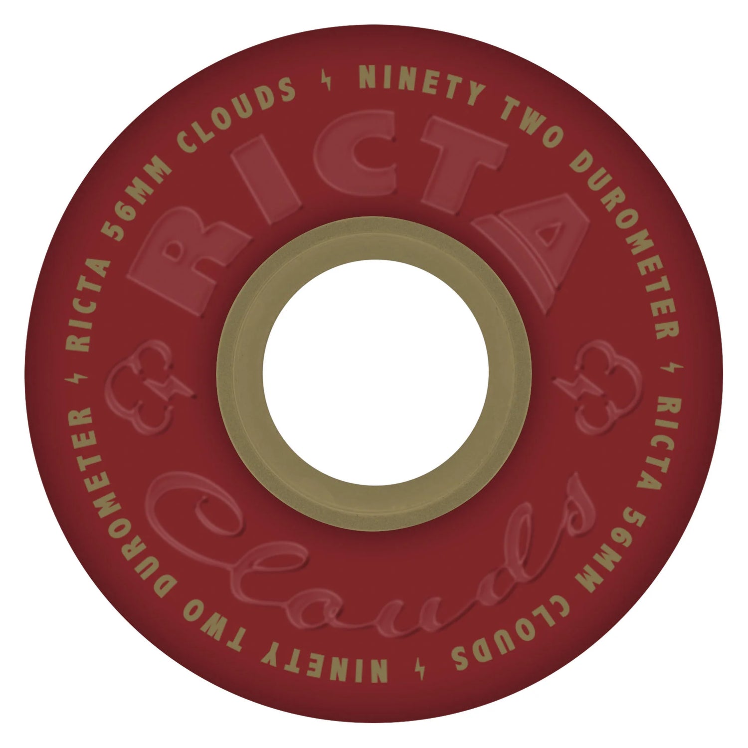 Ricta Clouds Maroon Gold 92a 56mm Skateboard Wheels