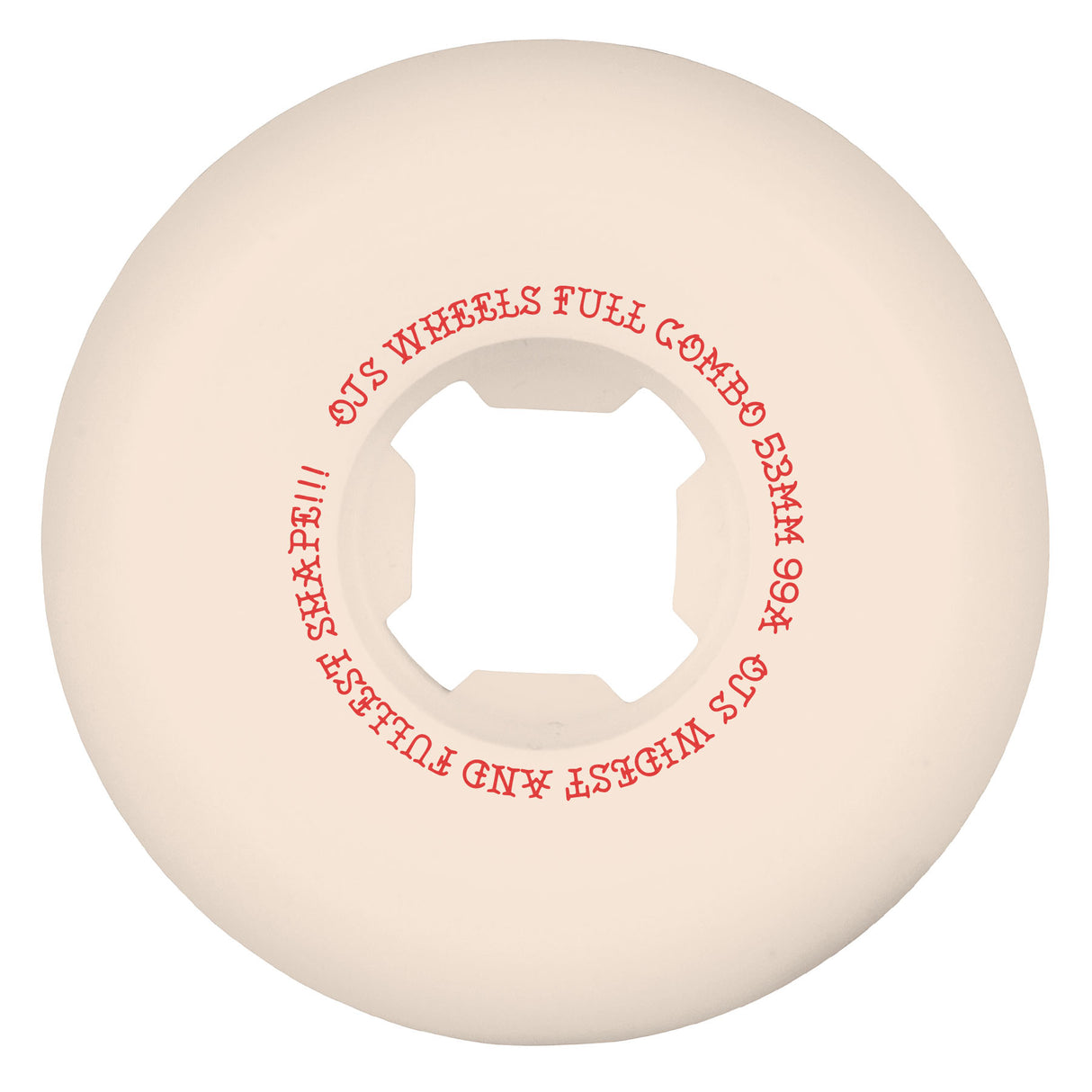 OJ 53mm Team Elite White Full Combo 99a Skateboard Wheels