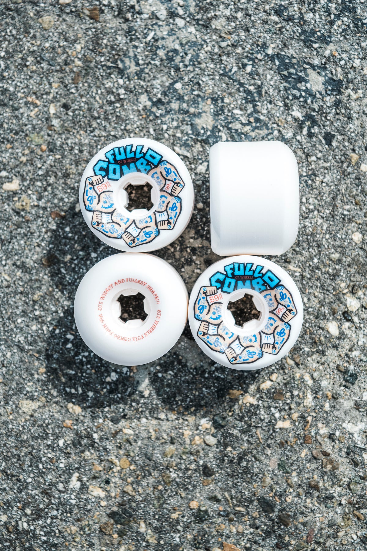 OJ 53mm Team Elite White Full Combo 99a Skateboard Wheels