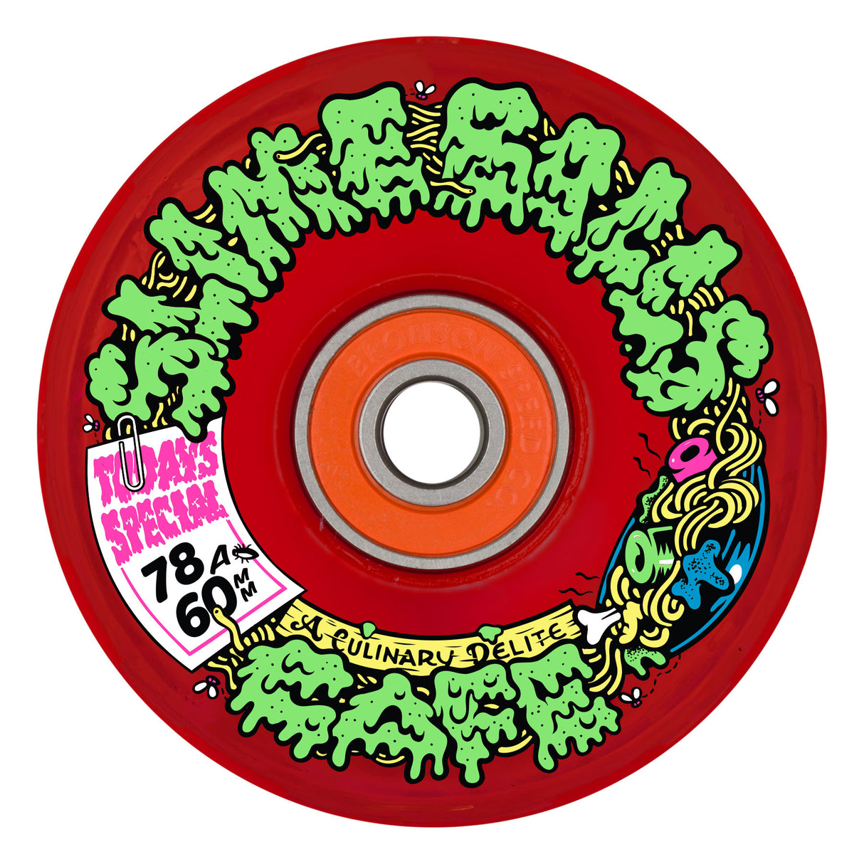 Slime Balls 60mm SB Cafe Light Ups OG Slime Red 78a Skateboard Wheels