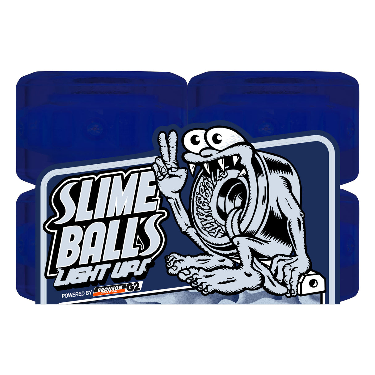 Slime Balls 66mm SB Ice Light Ups OG Slime Blue 78a Skateboard Wheels