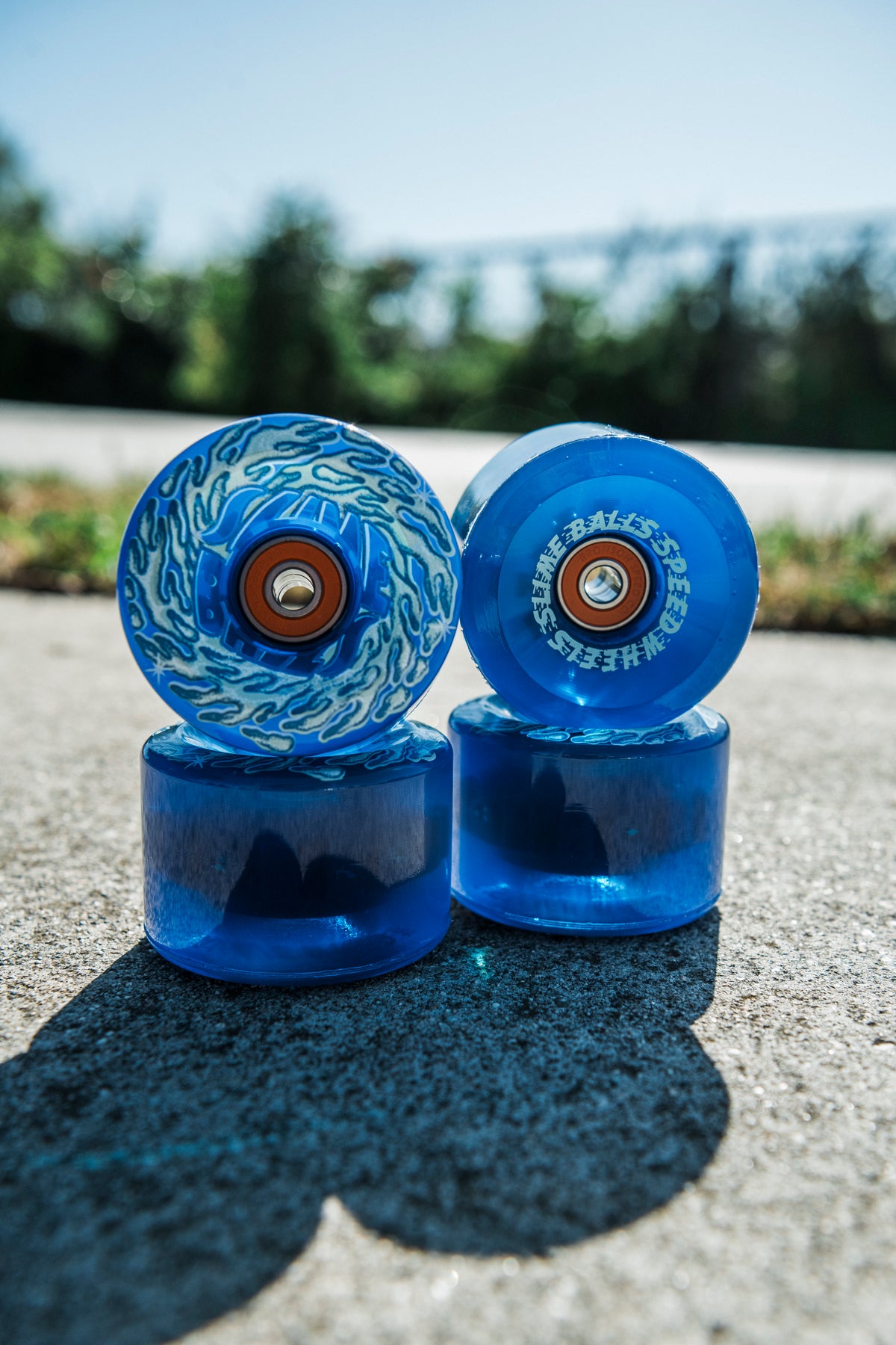 Slime Balls 66mm SB Ice Light Ups OG Slime Blue 78a Skateboard Wheels