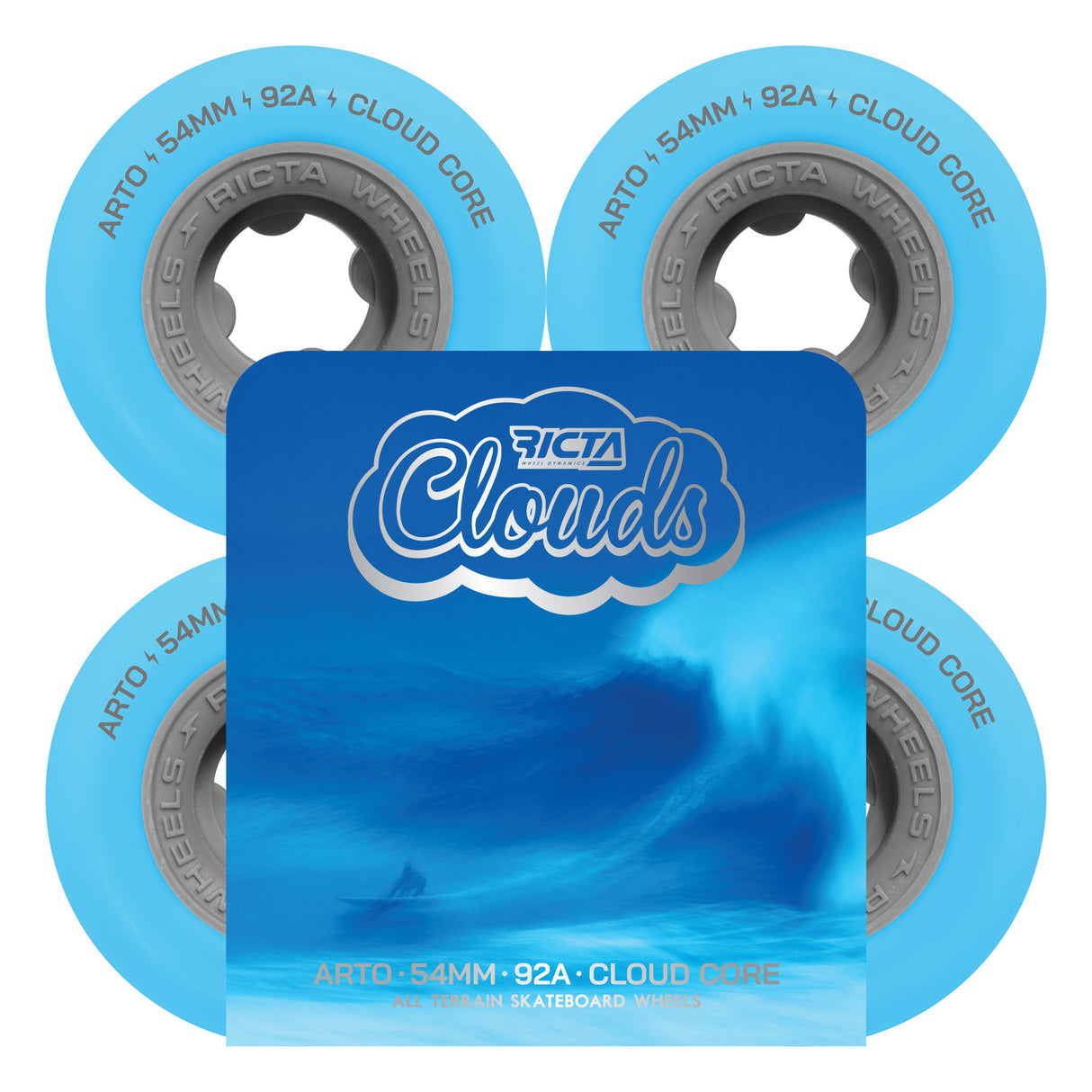 Ricta 54mm Arto Saari Clouds Light Blue Asphalt 92a Skateboard Wheels