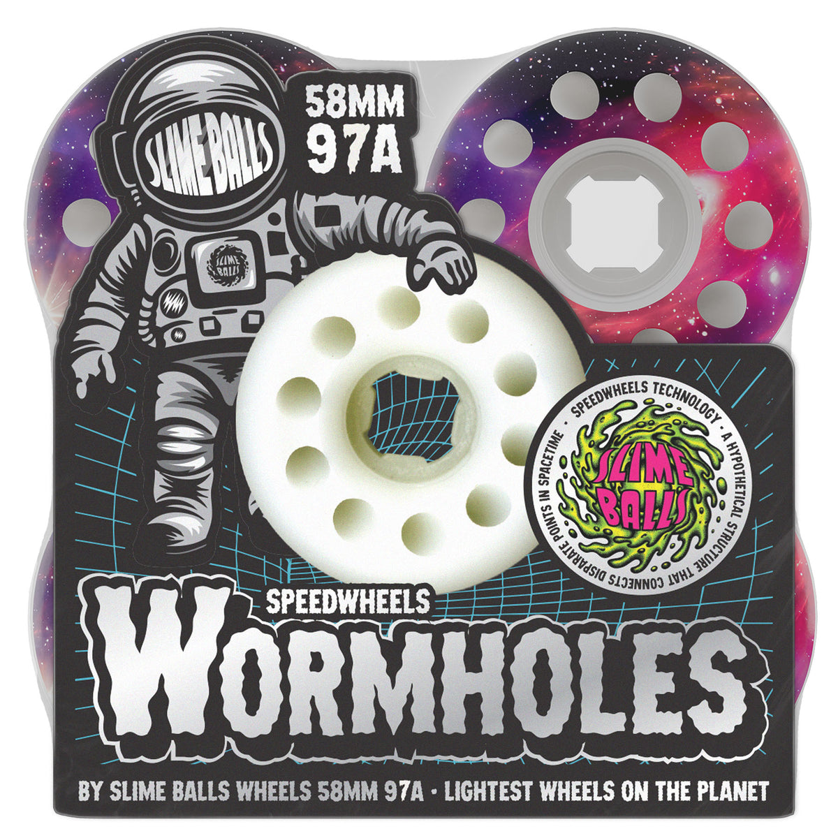 Slime Balls 58mm Worm Holes White 97a Skateboard Wheels