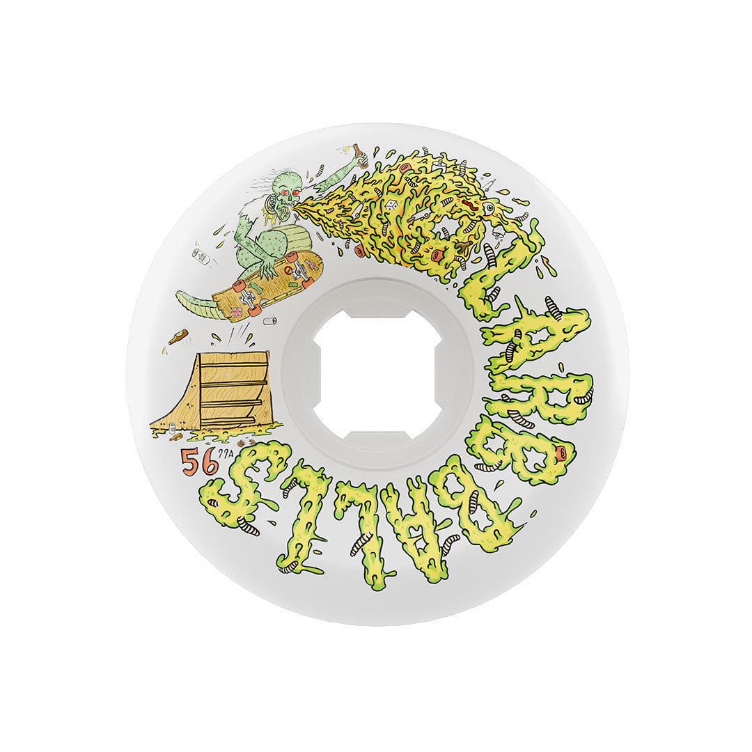 Slime Balls 56mm Sam Hitz White Full Combo 99a Skateboard Wheels