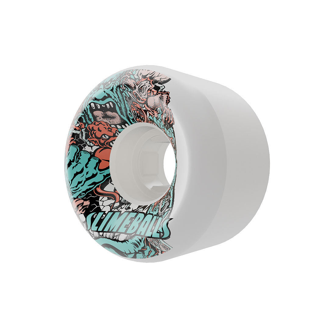 Slime Balls 56mm Rob Roskopp Five Reissue White Full Combo 97a Skateboard Wheels
