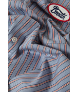 Brixton Builders Olson Blue Aura Stripe S/s Button Up Shirt