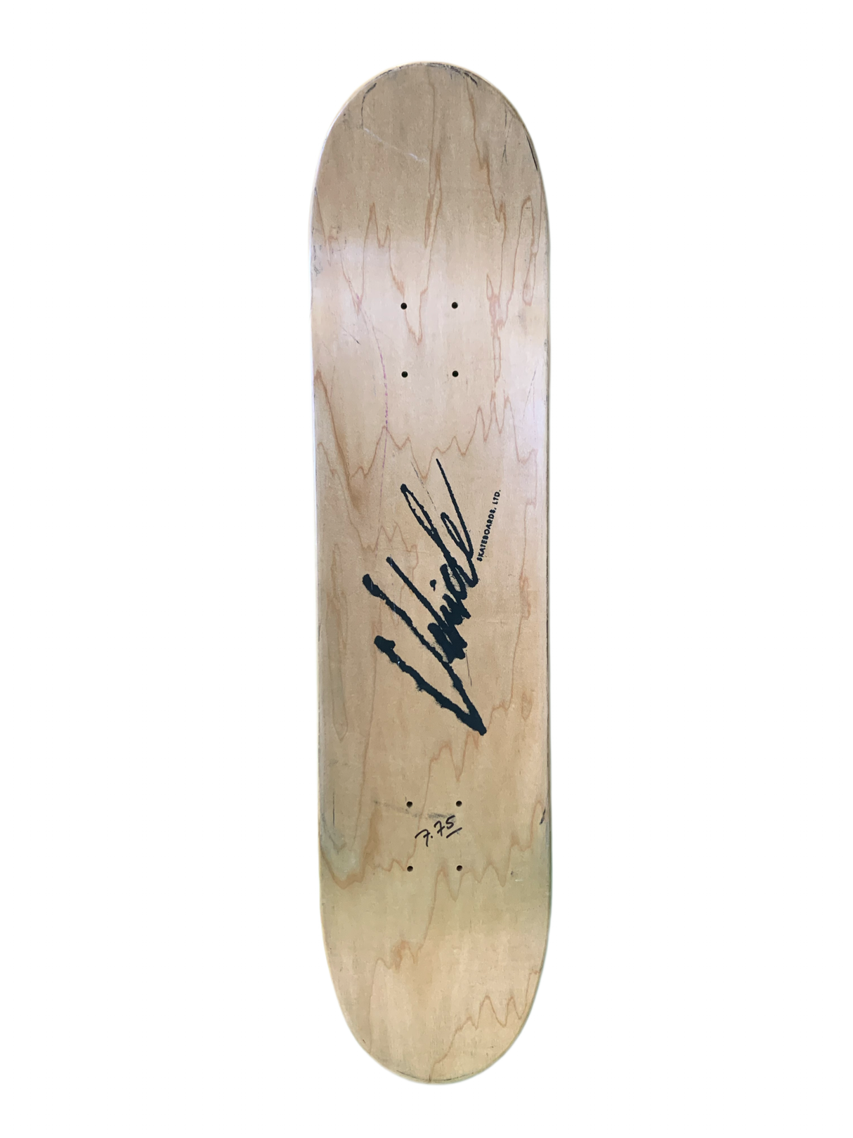 Vehicle Robbie Gagnemi Name Logo Grey 7.75" Classic Skateboard Deck