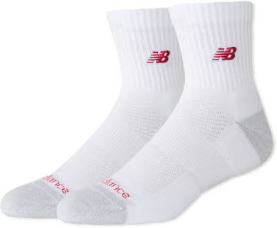 New Balance Active NB Premium Quarter White 2 Pack Socks