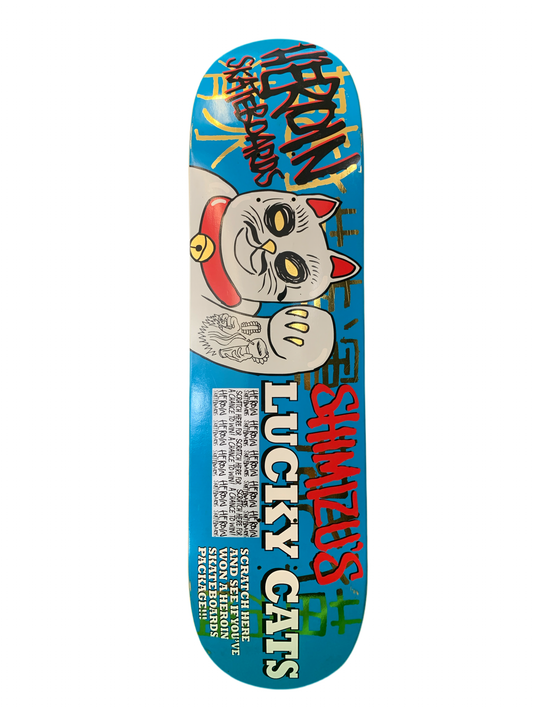 Heroin Daniel Shimizu Lucky Cats Scratch-Off 8.25" Classic Skateboard Deck