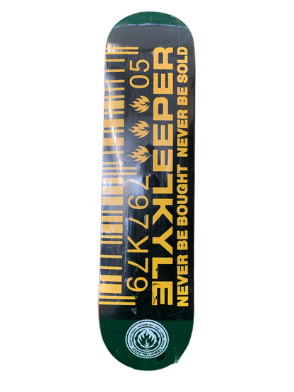 Black Label Kyle Leeper Barcode Yellow 7.6" Classic Skateboard Deck