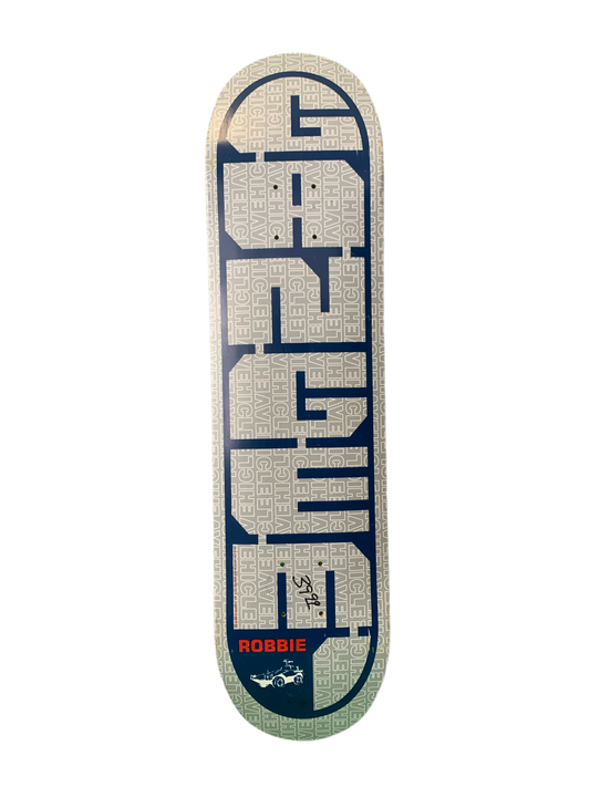 Vehicle Robbie Gagnemi Name Logo Grey 7.75" Classic Skateboard Deck