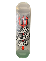 World Industries Trademark Pitchfork Grey 8" Classic Skateboard Deck