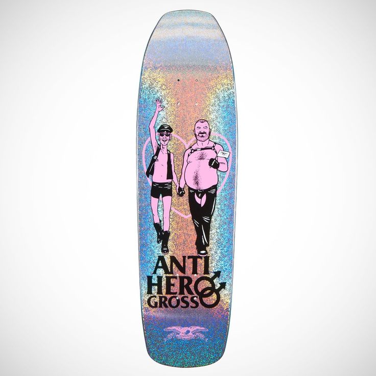 Anti-Hero Jeff Grosso Live And Let Live Square Edge Holographic Foil Pink Black Size 9.25" Vintage NOS Deck