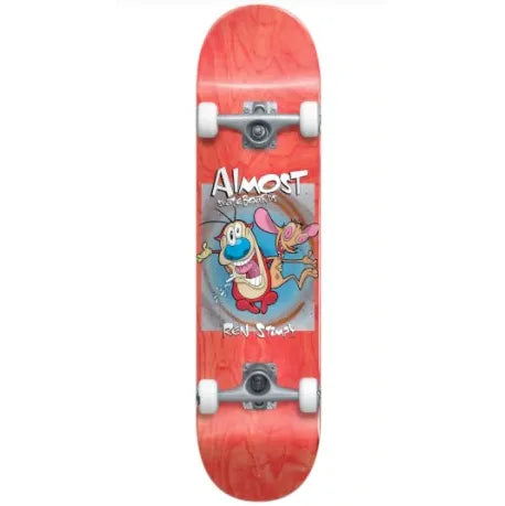 Almost Ren & Stimpy Boxed Premium  Red 8" Complete Skateboard