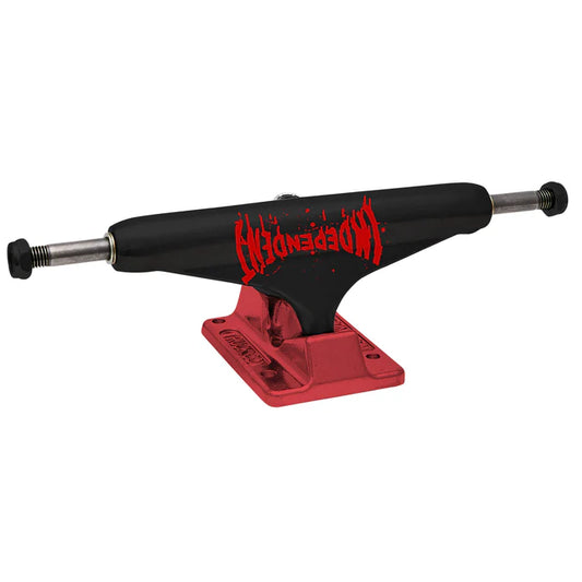 Independent Stage 11 Splatter Span Black Anodized Red Standard Trucks