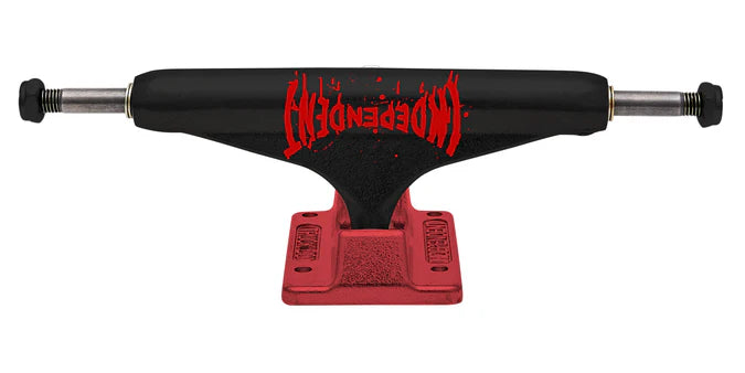 Independent Stage 11 Splatter Span Black Anodized Red Standard Trucks