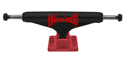 Independent Stage 11 Splatter Span Black Anodized Red Standard Trucks